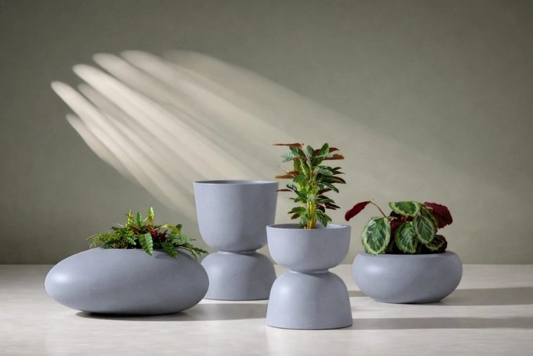 Donice designerskie Monumo Reverso szare 